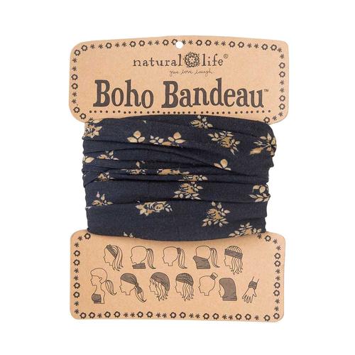 Boho Bandanas: Black & Cream Floral