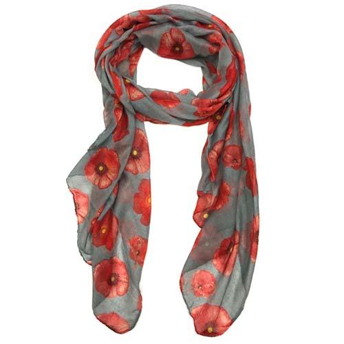 Poppies Scarf: Gray