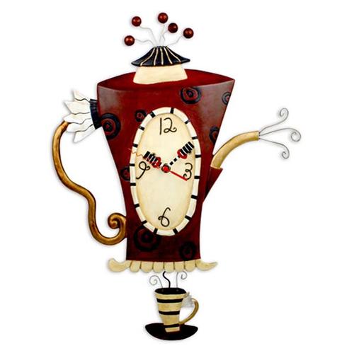 Pendulum Clock: Steamin' Tea Coffee Pot