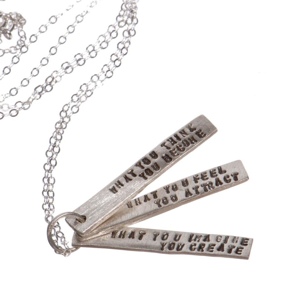  Quote Necklace : Think Feel Imagine
