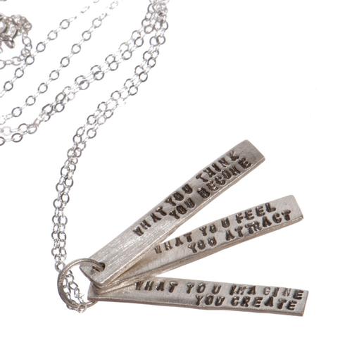 Quote Necklace: Think Feel Imagine