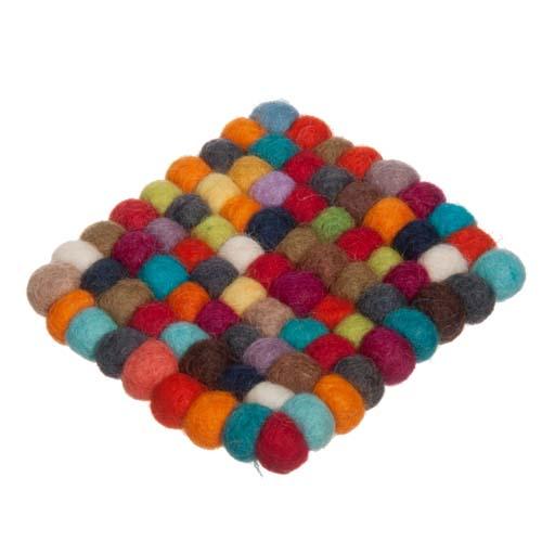 Felted Wool Coaster: Square/Multi