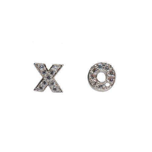 Silver X and O Stud Earrings
