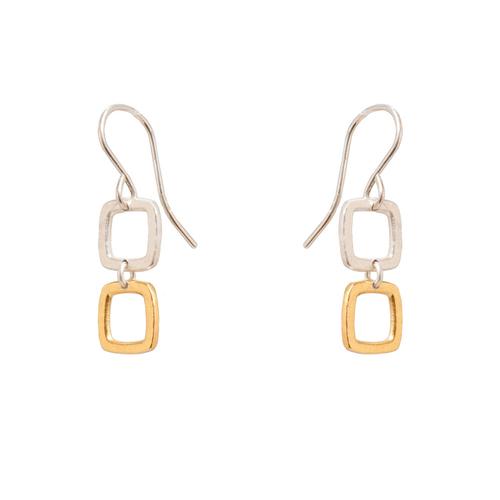 Double Tiny Square Earring