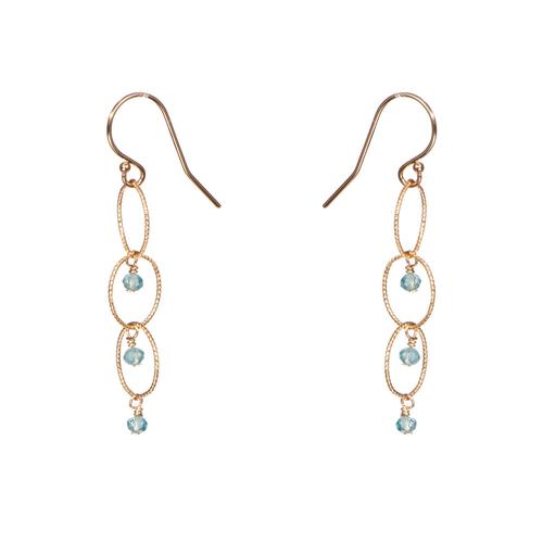 Circle Cascade Earrings: Blue Chalcedony