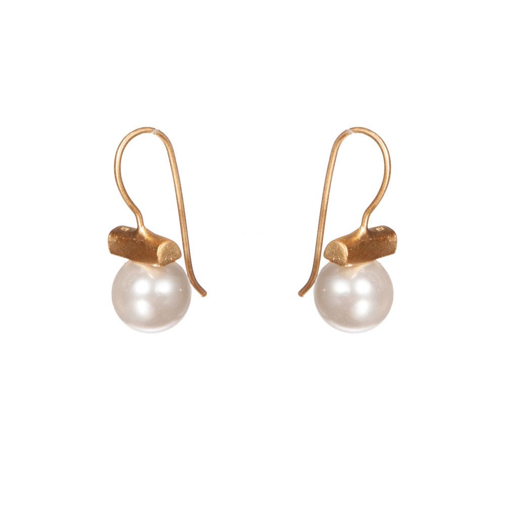  Bar Drop Earrings : Pearl