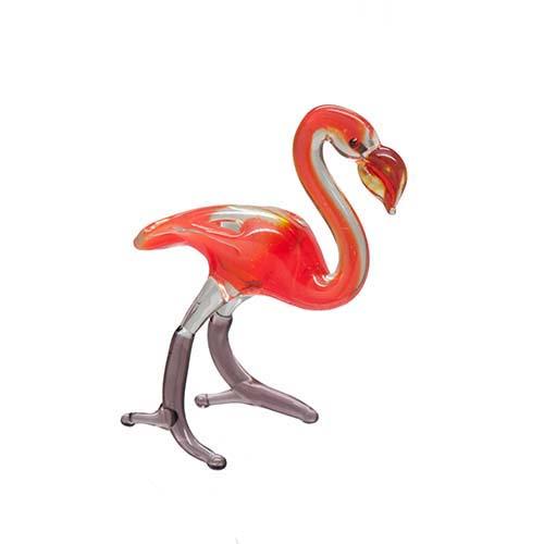 Medium Glass Miniature Flamingo