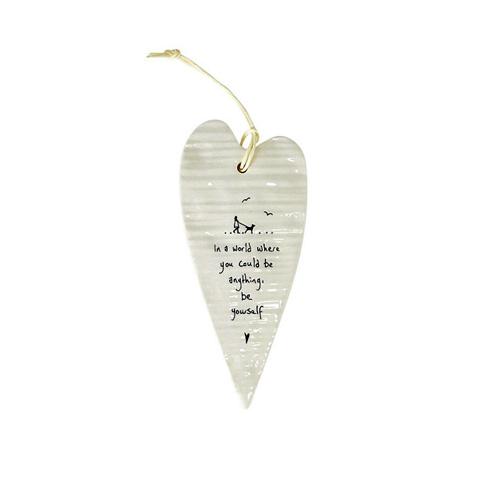 Wobbly Long Heart Hang Tag: Be Yourself