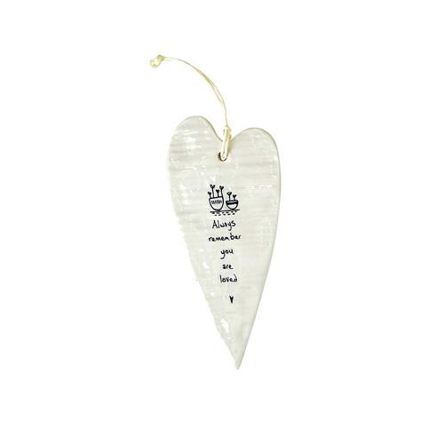 Wobbly Long Heart Hang Tag: Always Remember