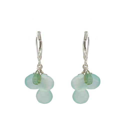 Chalcedony and Serpentine Earrings