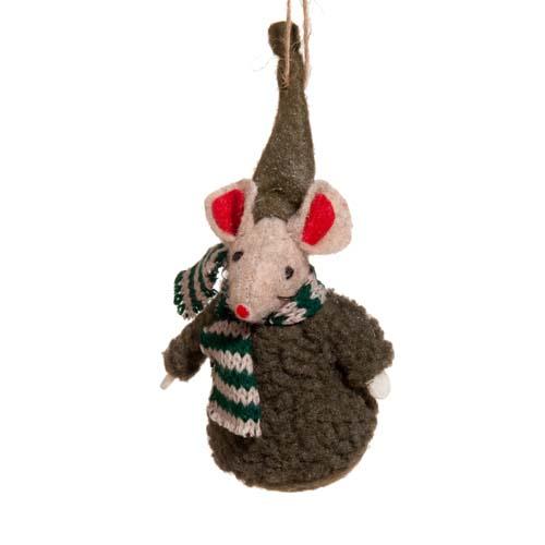  Felt Mouse Ornament : Green Sweater