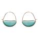  Stone Prism Hoop Earrings : Turquoise/Gold
