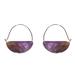  Stone Prism Hoop Earrings : Amethyst/Silver