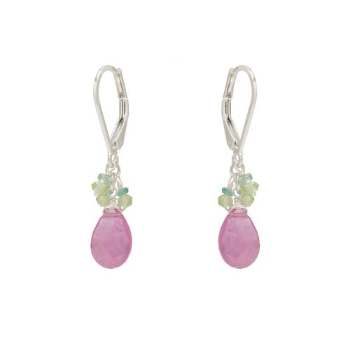 Pink Sapphire Teardrop Earrings