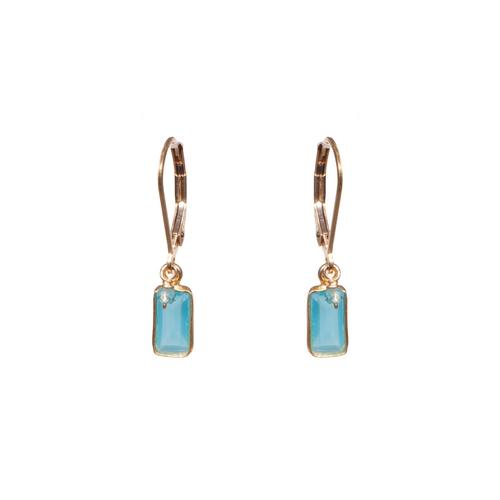 Bezel Earrings: Blue Chalcedony