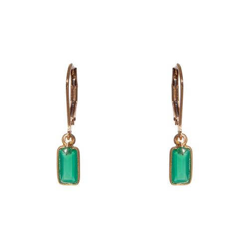 Drop Earrings: Green Onyx/Emerald
