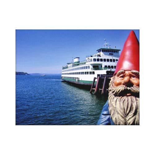 Gnome Seattle Postcard: Ferry
