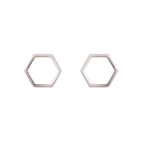 Hexagons Earrings: Silver