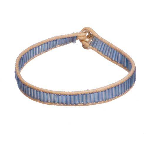 Color Bars Beaded Bracelet: Light Blue