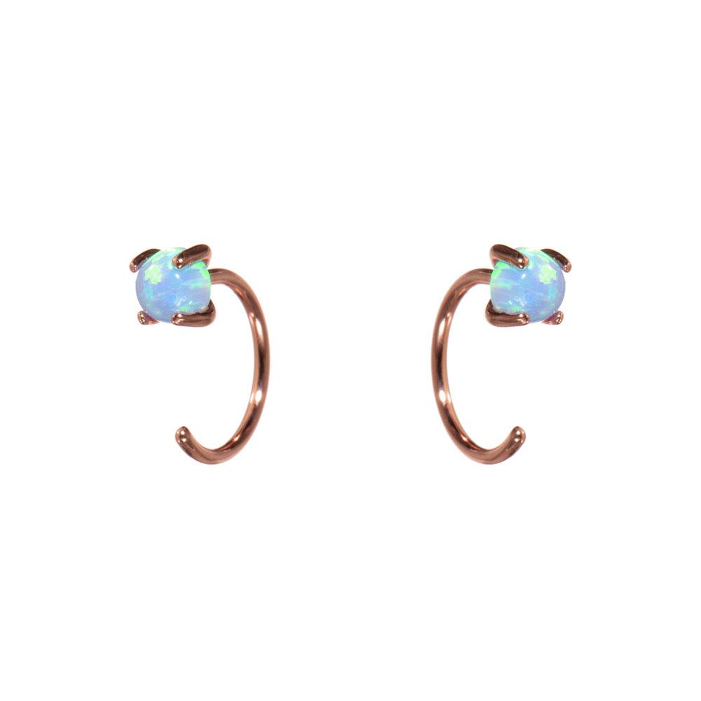  Huggies Earrings : Opal