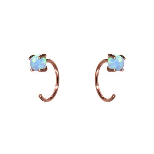 Huggies Earrings: Opal