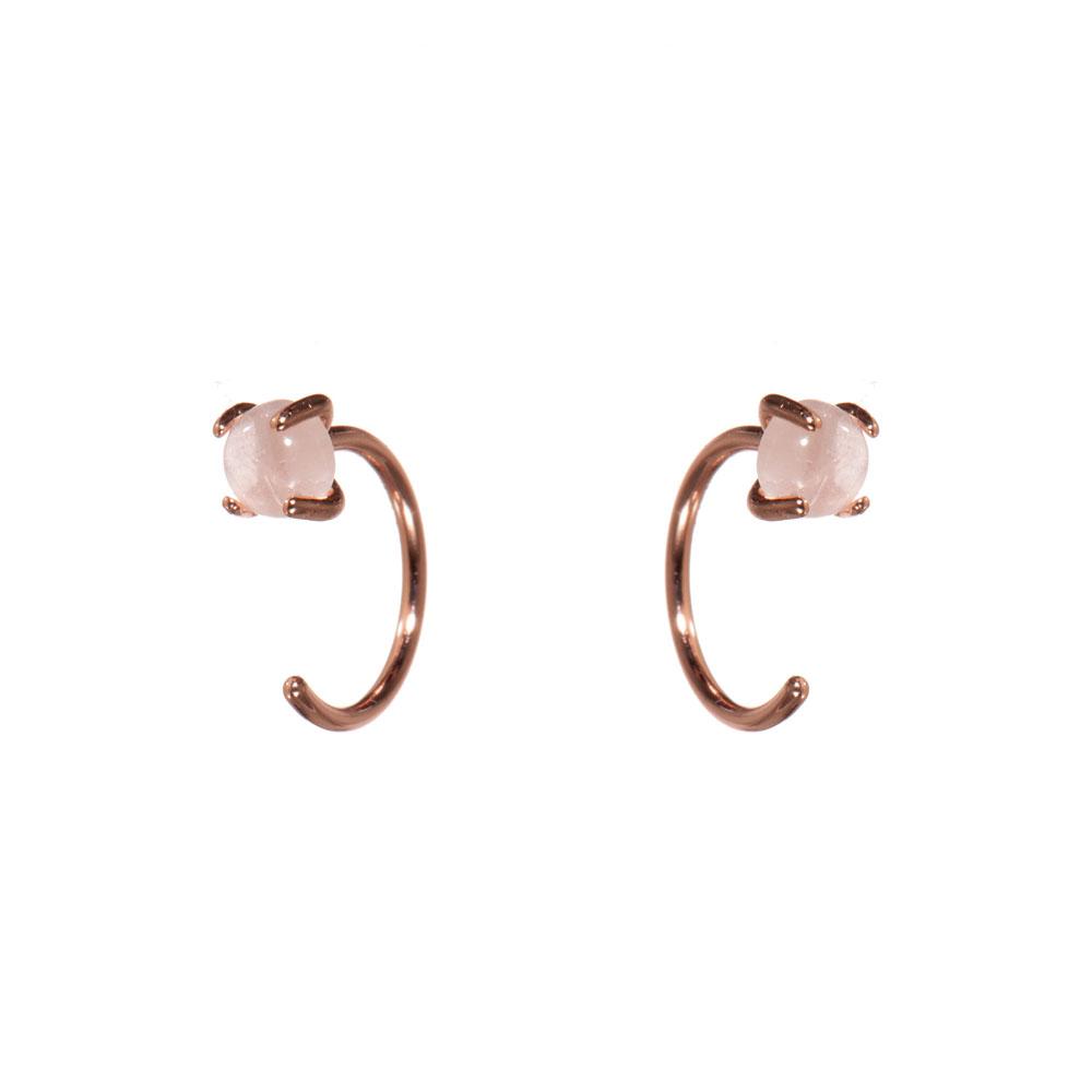  Huggies Earrings : Rose Quartz