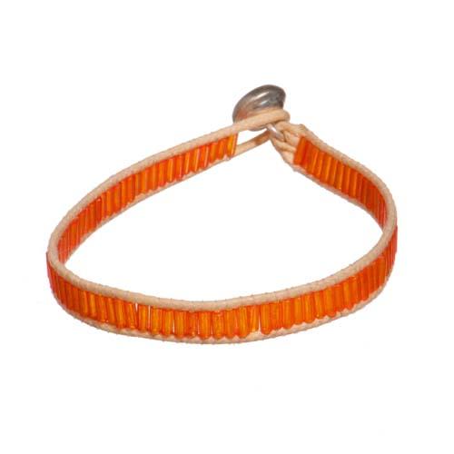 Color Bars Beaded Bracelet: Tangerine