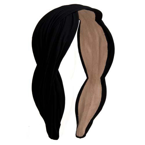 Twisted Silk Headband: Black