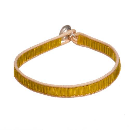  Color Bars Beaded Bracelet : Goldenrod