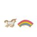 Cloisonné Earring Pair : Unicorn/Rainbow