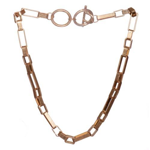 Block Link Chain Necklace: Gold