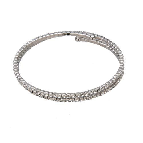 Pave Wrap Bracelet: Silver
