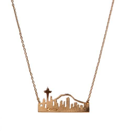 Seattle Skyline Necklace: Gold