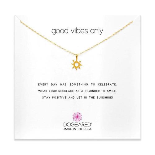 Good Vibes Only Sun Necklace: Gold